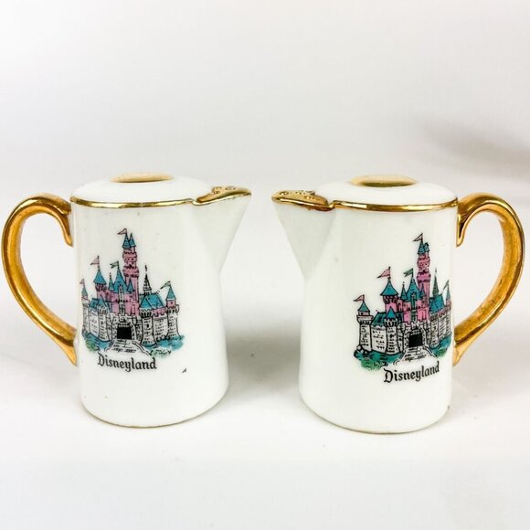 Walt Disney Productions Disneyland Castle Tinker Bell Teapot Salt & Pepper Shake - Picture 1 of 6